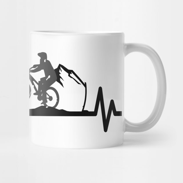 Mountain Bike Heartbeat Pulse Cyclist by Foxxy Merch